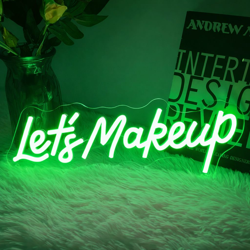 Let’s Makeup LED Neon Sign Beauty Salon Wall Light for Vanity Room Decor