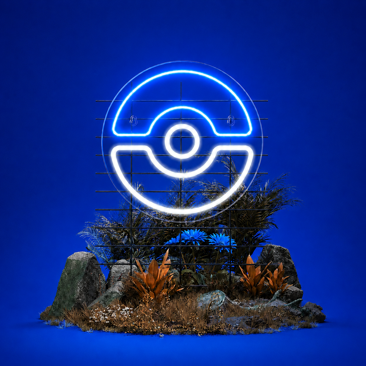 Monster Ball LED Neon Sign Game Style Red White Neon Light Wall Decor for Bedroom Gaming Room