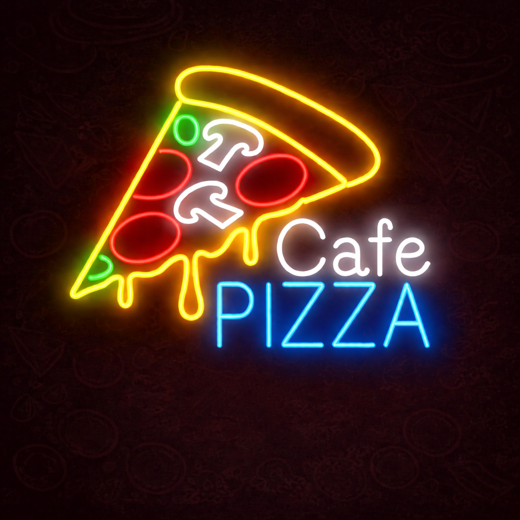 Pizza Café Hanging LED Neon Sign for Restaurant, Bar & Kitchen Wall Decor