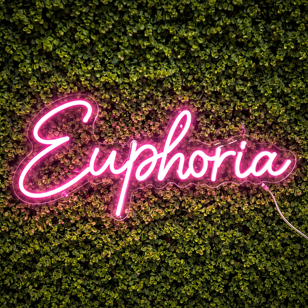 Euphoria Neon Sign LED Light Wall Decor for Bedroom Bar Party Aesthetic Room Decor
