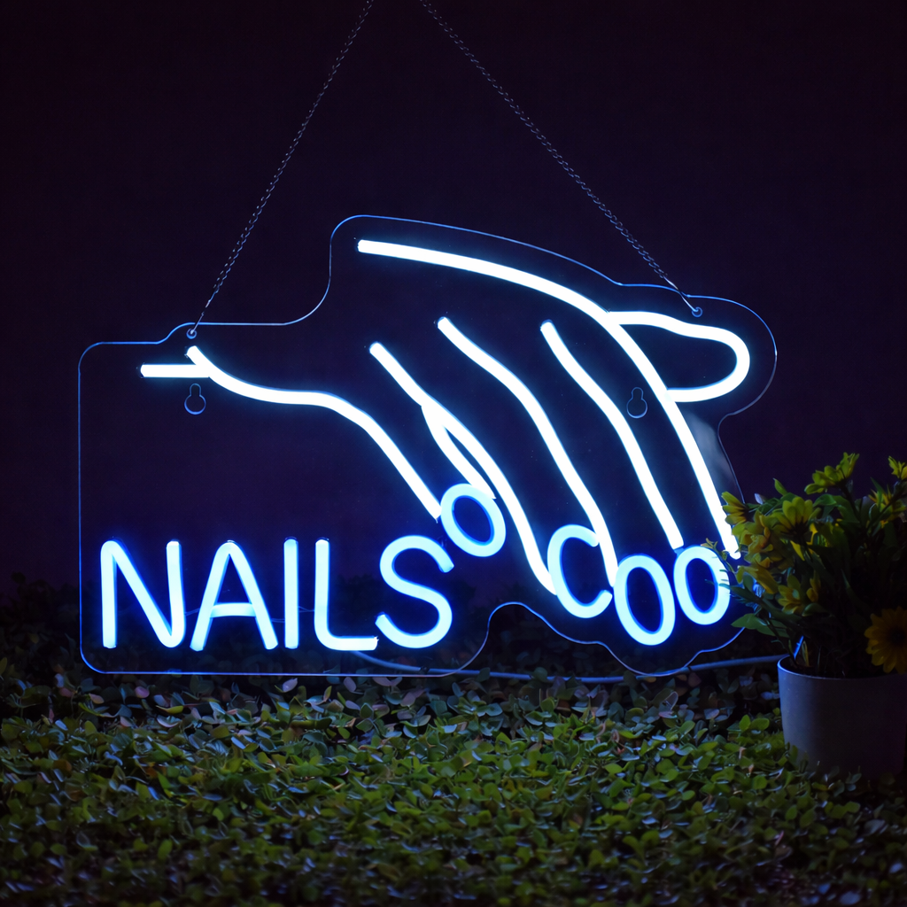 Nails LED Neon Sign Pink Wall Light for Nail Salon and Beauty Studio Decor