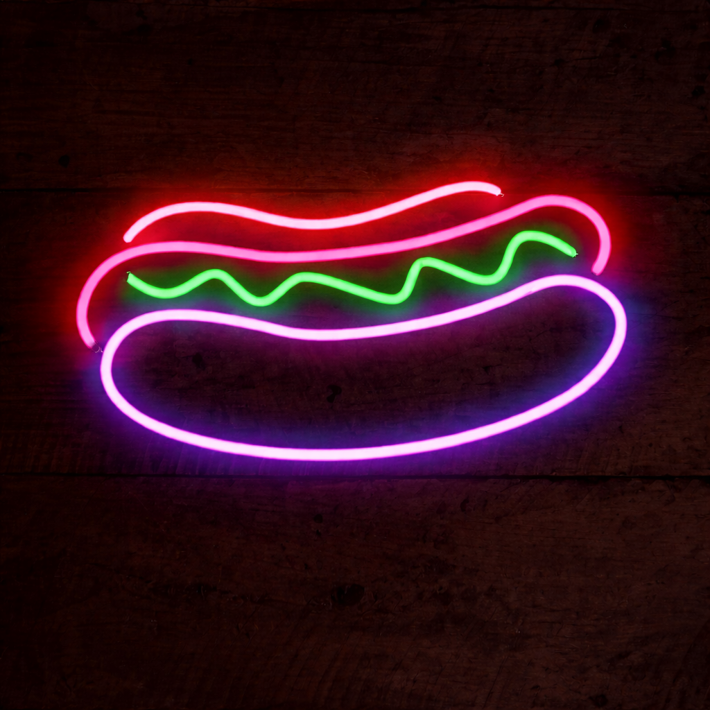 Hot Dog LED Neon Sign for Restaurant, Bar & Fast Food Wall Decor