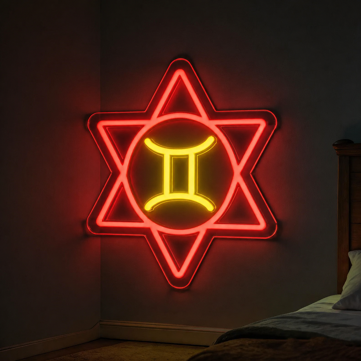 Gemini Zodiac LED Neon Sign Astrology Horoscope Neon Light Wall Decor for Bedroom Gaming Room