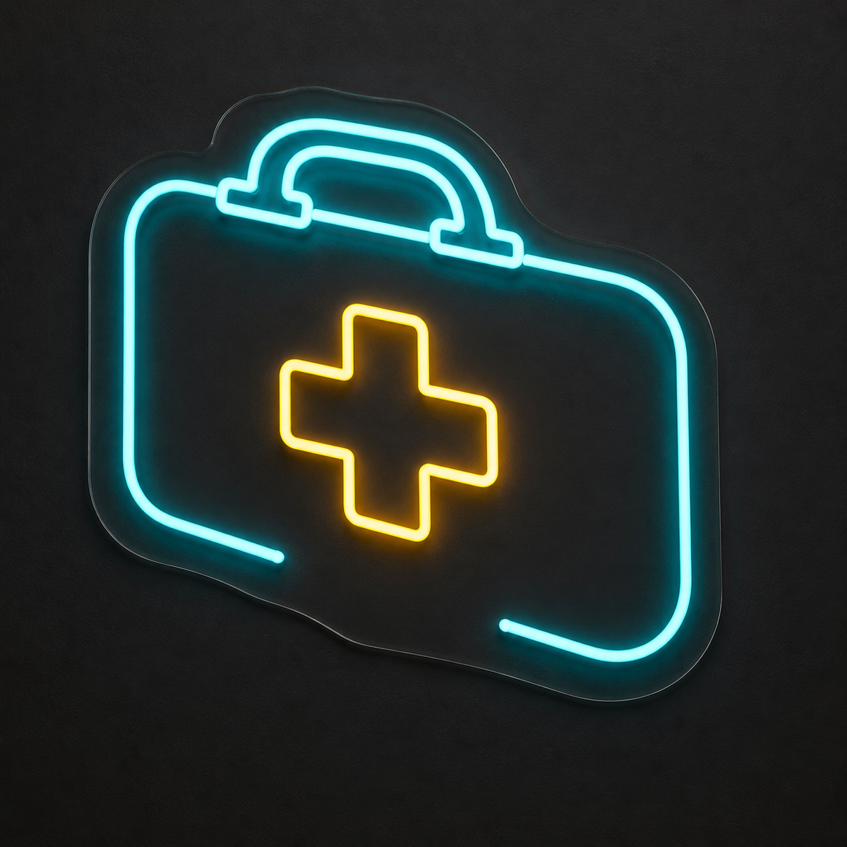 First Aid Kit LED Neon Sign for Medical Supply Shops - design reference