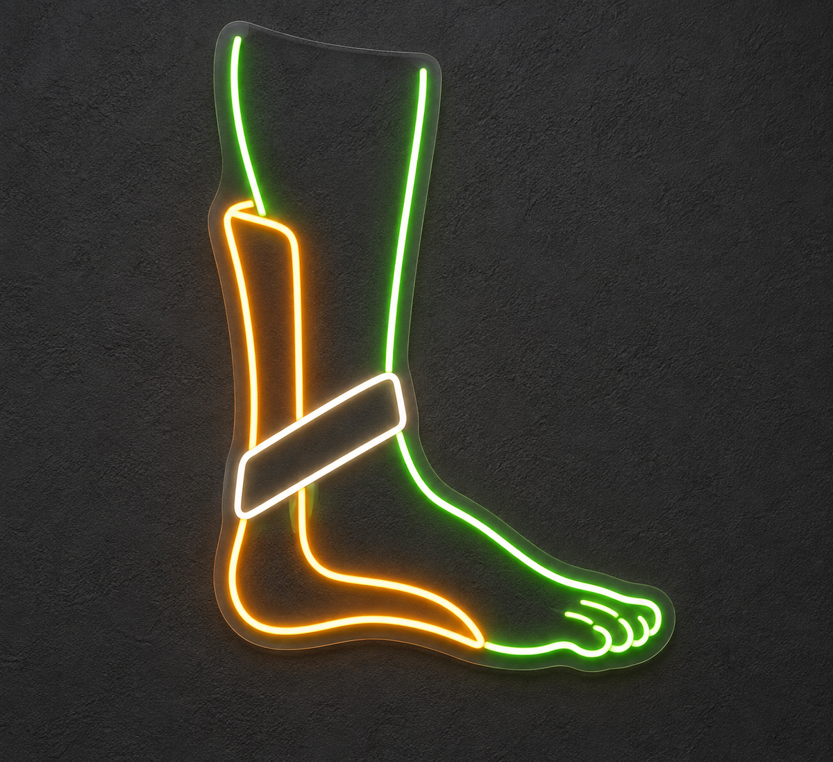 Foot & Ankle Brace LED Neon Sign for Podiatry Clinics - design reference