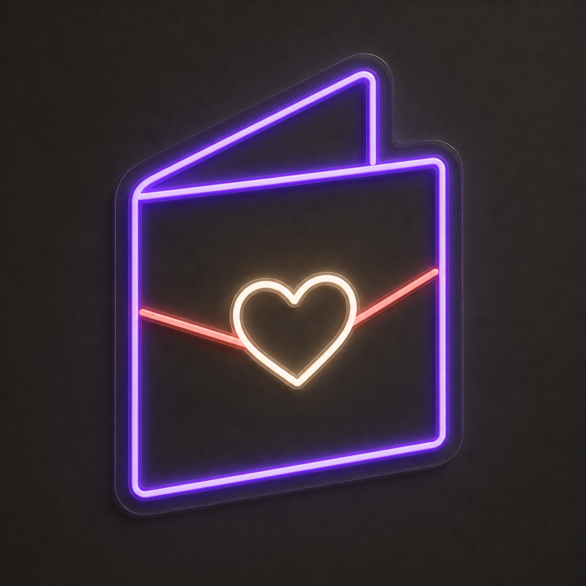 Heart Greeting Card LED Neon Sign for Greeting Card Shops - design reference
