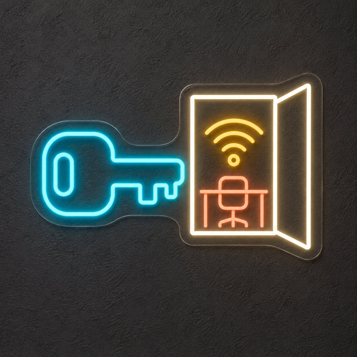 Key to a Connected Workspace LED Neon Sign for Coworking Spaces - design reference