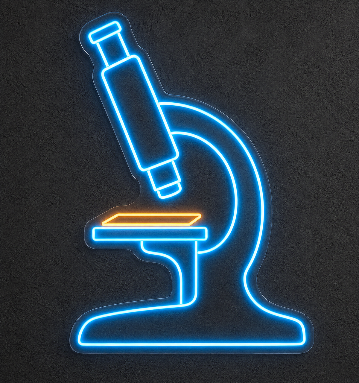 Microscope & Slide LED Neon Sign for Medical Laboratories - design reference