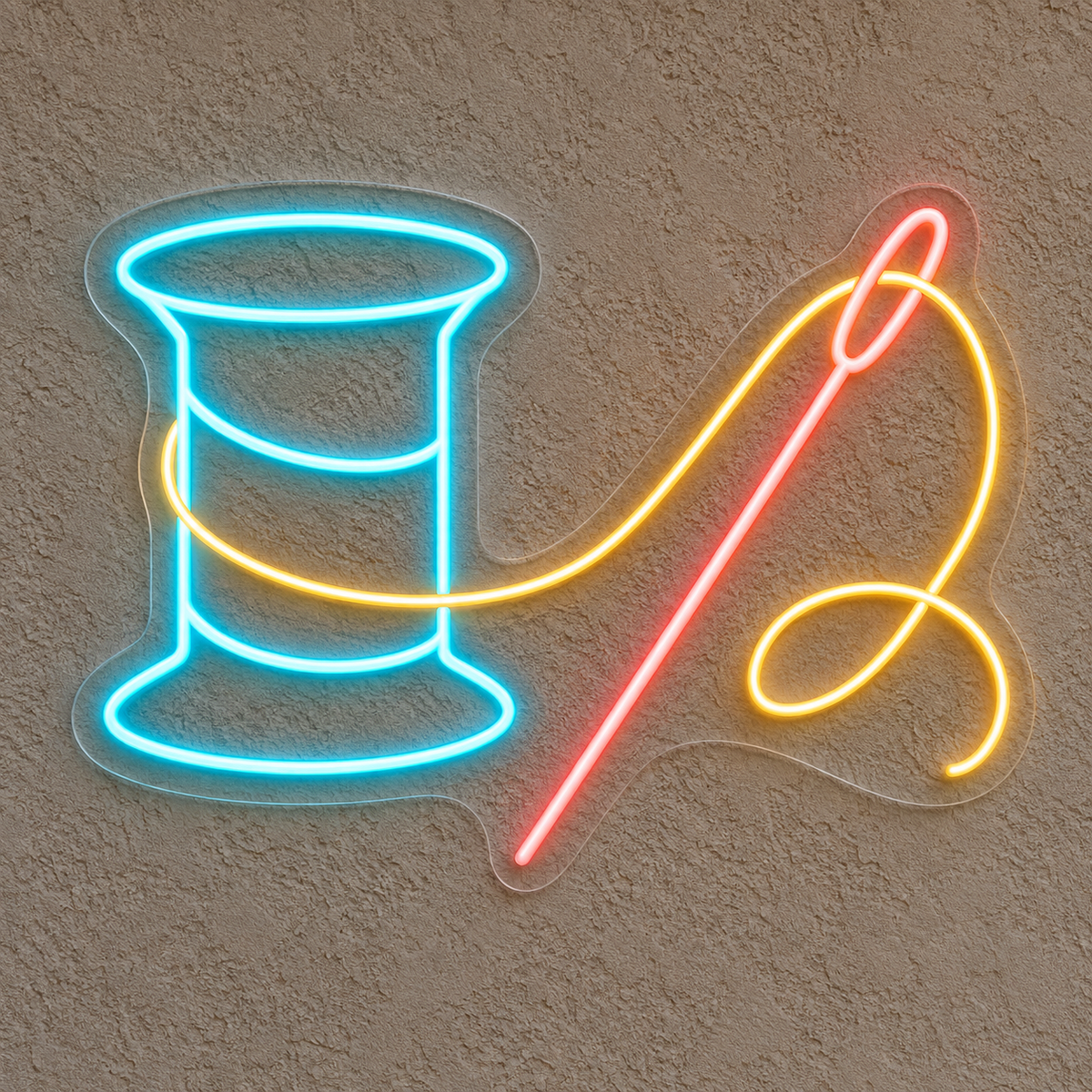 Needle & Thread LED Neon Sign for Sewing Schools - design reference