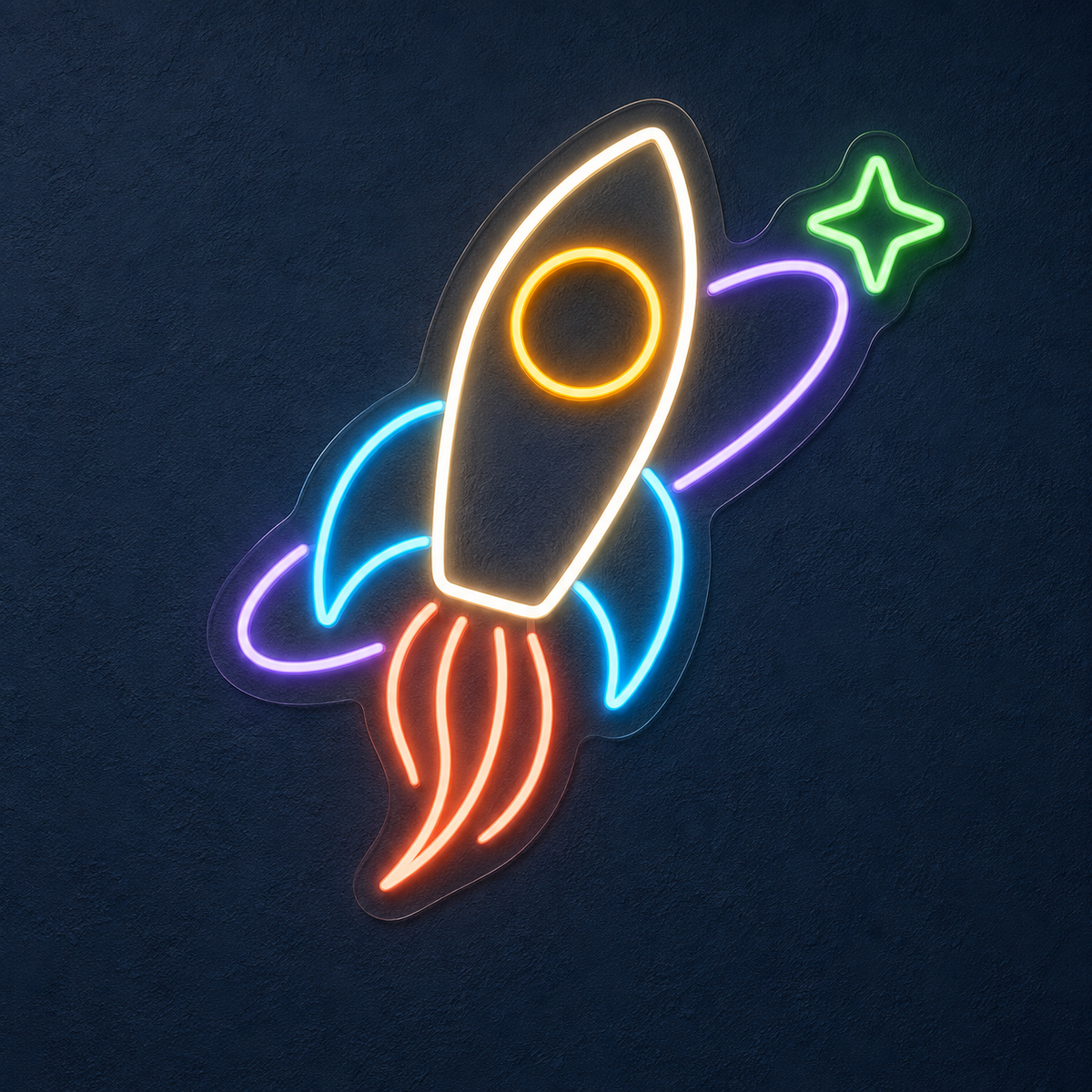 Rocket & Orbit LED Neon Sign for Indoor Playgrounds - design reference