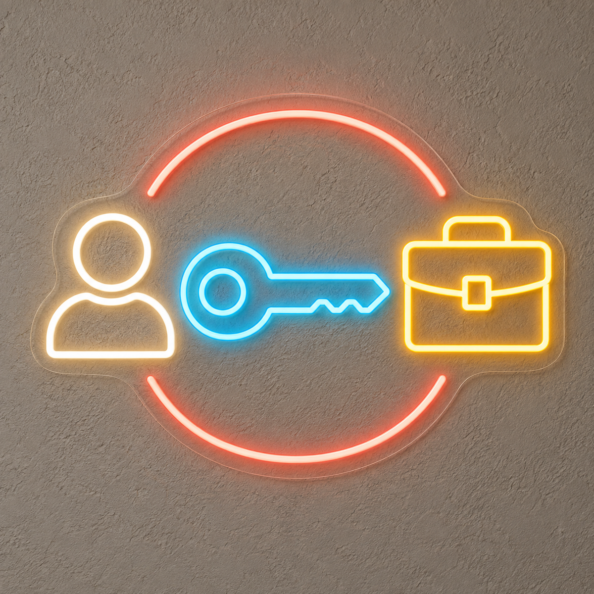 Person & Career Key LED Neon Sign for Staffing Agencies - design reference
