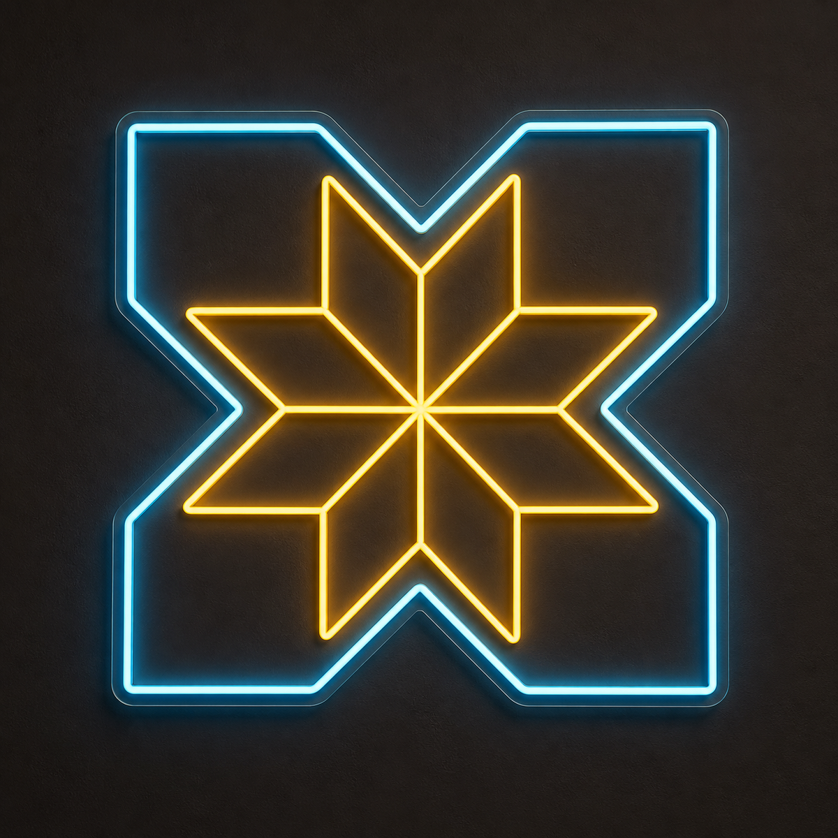 Quilt Star LED Neon Sign for Quilting Rooms - design reference