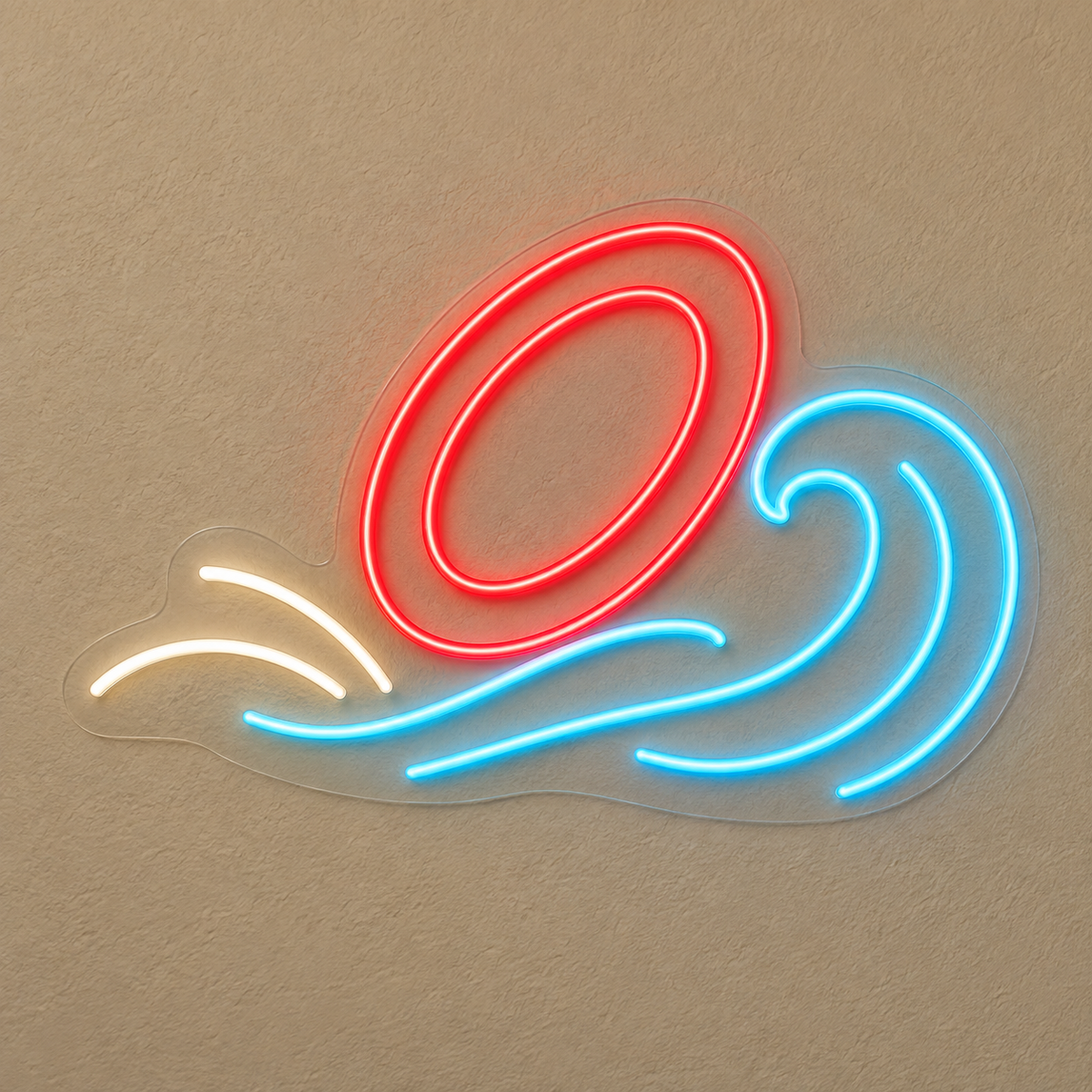 Swim Ring & Wave LED Neon Sign for Water Parks - design reference