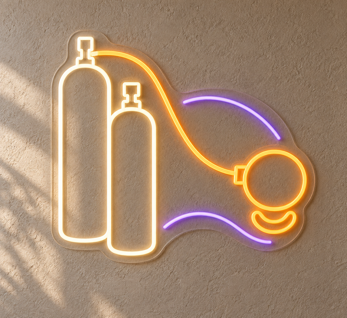 Scuba Tanks & Regulator LED Neon Sign for Dive Centers - design reference