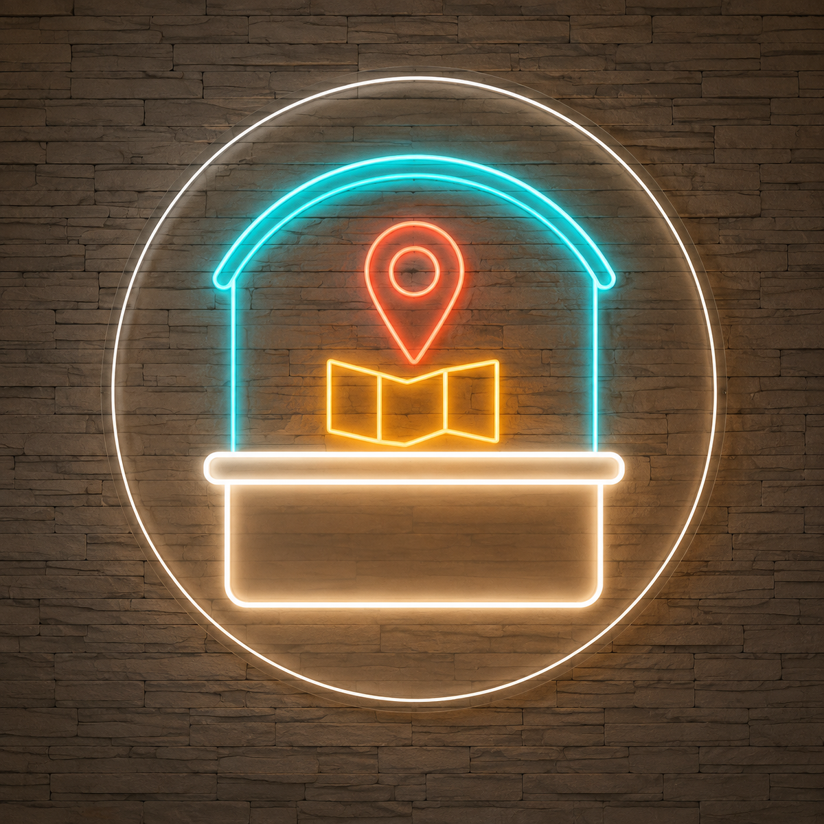 Visitor Kiosk & Map LED Neon Sign for Visitor Centers - design reference