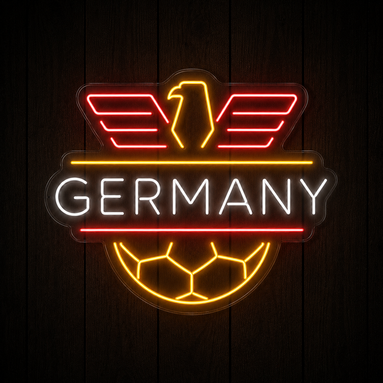 Germany Soccer LED Neon Sign Football Neon Light Wall Decor for Sports Bar Game Room