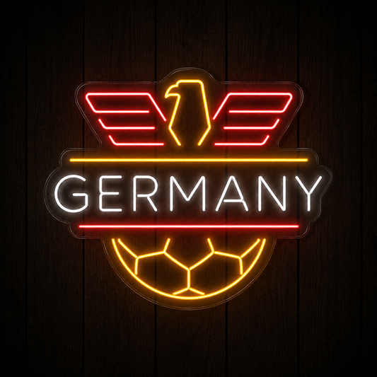 Germany Soccer LED Neon Sign Football Neon Light Wall Decor for Sports Bar Game Room