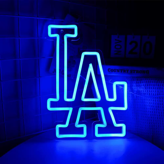 LA Letter LED Neon Sign Blue Alphabet Neon Light for Bedroom Wall Decor Gaming Room Bar