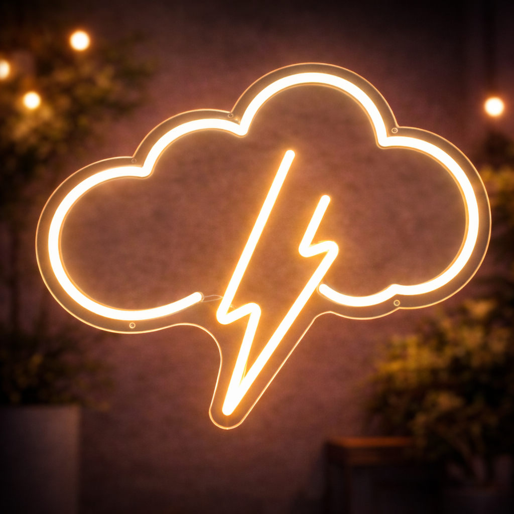 Cloud Lightning LED Neon Sign Thunderbolt Neon Light for Room Wall Decor