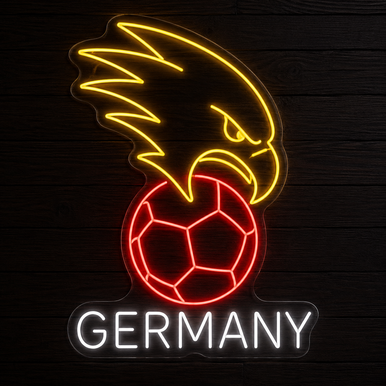 Germany Eagle Soccer Ball LED Neon Sign German Football Neon Light Wall Decor for Sports Bar Game Room