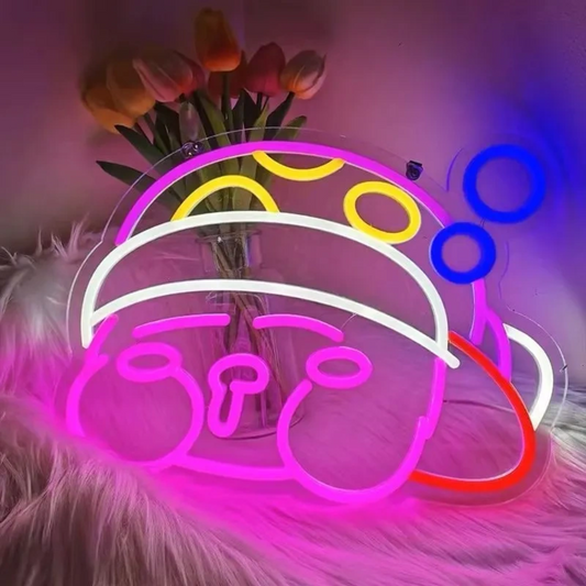 Cute Space Bear LED Neon Sign for Bedroom Aesthetic Room Wall Decor Light