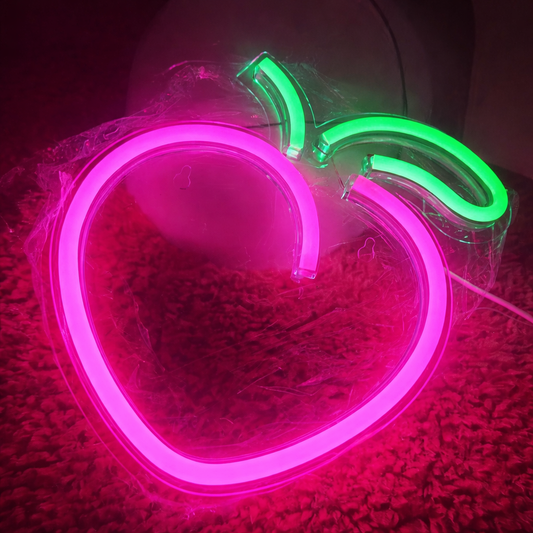Honey Peach LED Neon Sign Cute Wall Decor for Bedroom Party