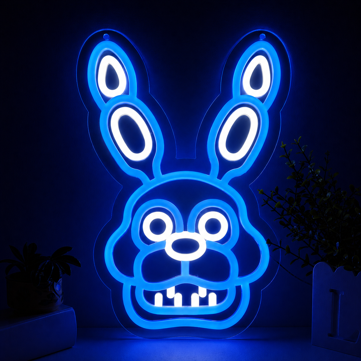 Purple Cartoon Bunny LED Neon Sign Cute Rabbit Neon Light Wall Decor for Kids Room Bedroom Game Room
