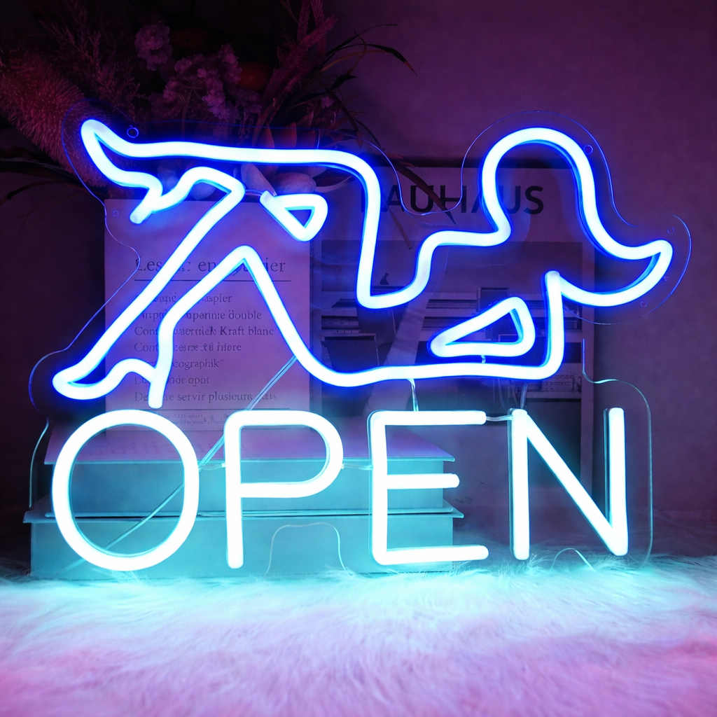 Sexy Lady LED Neon Sign “Open” Wall Light for Bar Bedroom Decor