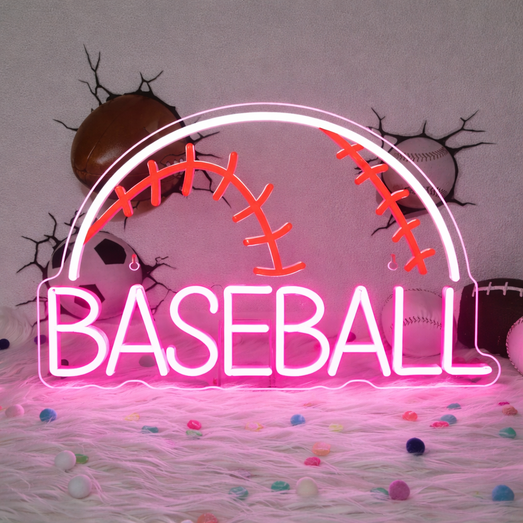 Baseball LED Neon Sign Baseball Neon Light for Room Sports Wall Decor