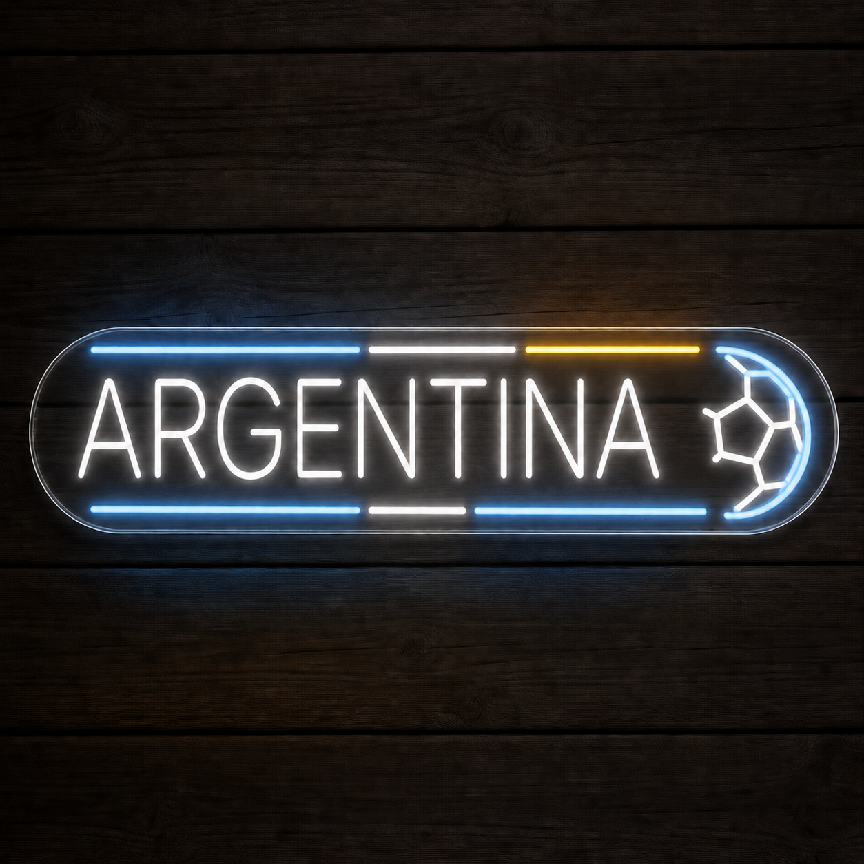 Argentina Soccer LED Neon Sign Argentine Flag Football Neon Light Wall Decor for Sports Bar Game Room