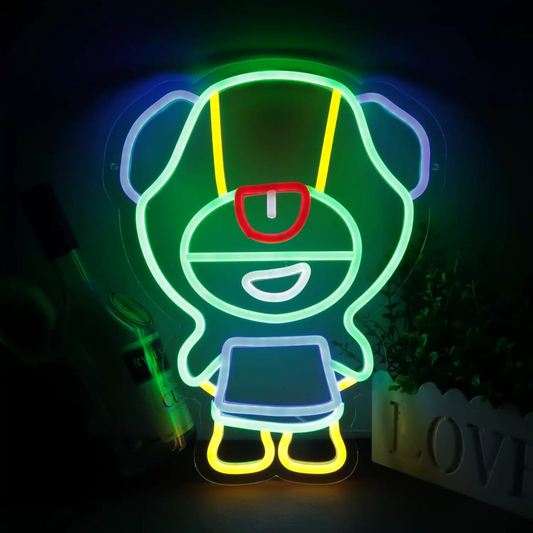 Cute Dog LED Neon Sign Colorful Puppy Neon Light Wall Decor for Bedroom Kids Room
