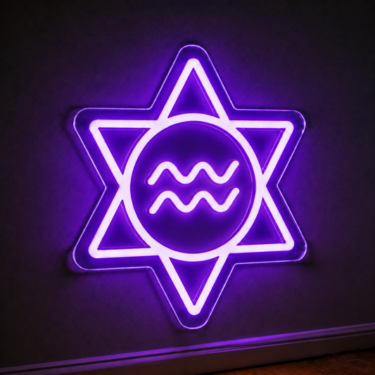 Aquarius Zodiac LED Neon Sign Astrology Horoscope Neon Light Wall Decor for Bedroom Gaming Room