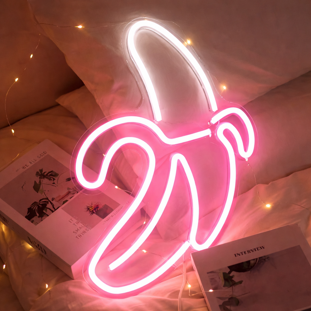 Banana LED Neon Sign Fun Wall Decor for Bedroom Kitchen Bar