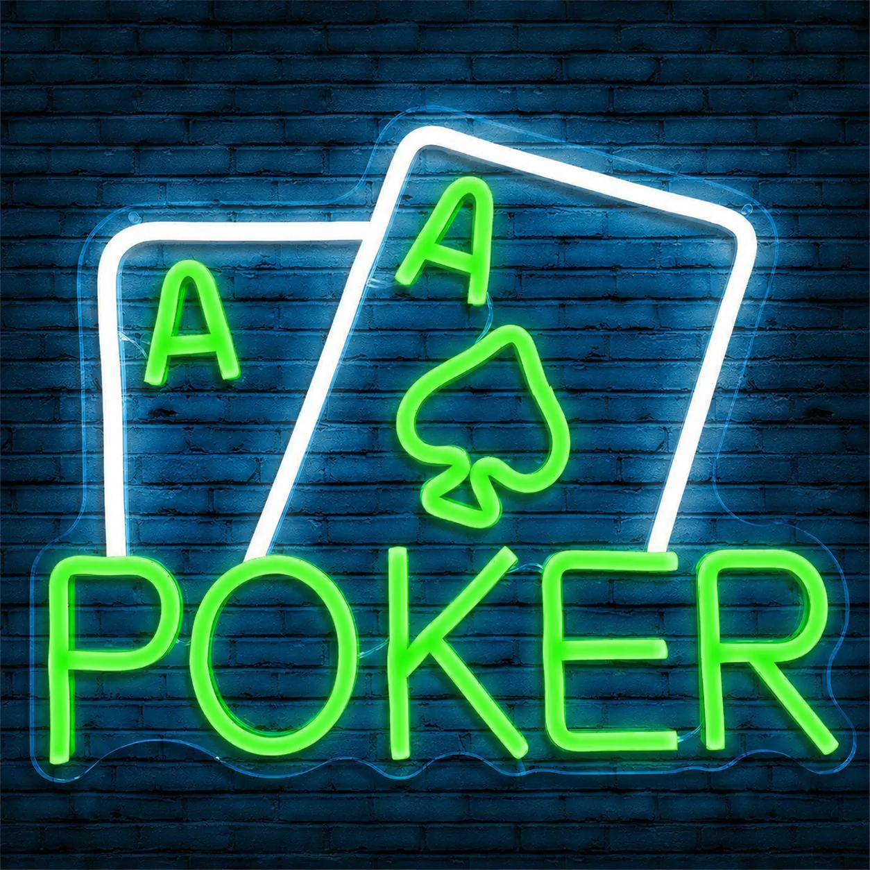 Poker Aces LED Neon Sign Playing Cards Neon Light for Game Room Bar Wall Decor