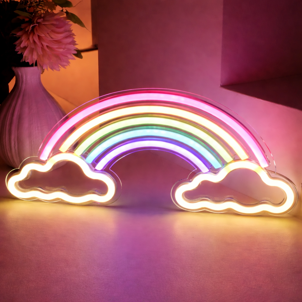 Rainbow LED Neon Sign for Bedroom Wall Decor Aesthetic Light