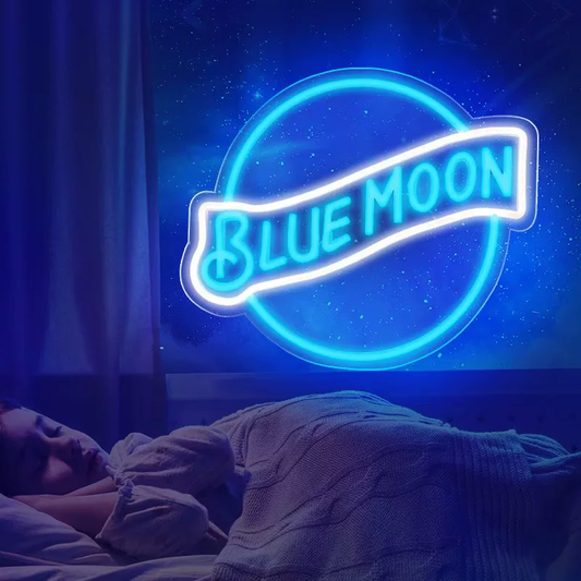 Moon LED Neon Sign Aesthetic Bedroom Wall Light for Night Decor