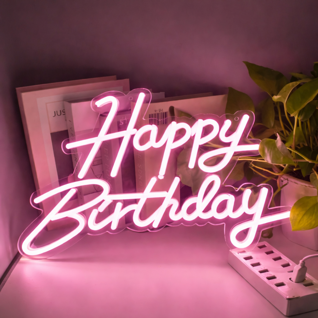 Happy Birthday LED Neon Sign Party Decoration Wall Light