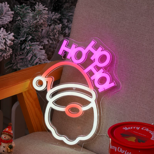Christmas Ho Ho Ho Santa LED Neon Sign for Holiday Decor Bedroom Party Wall Light
