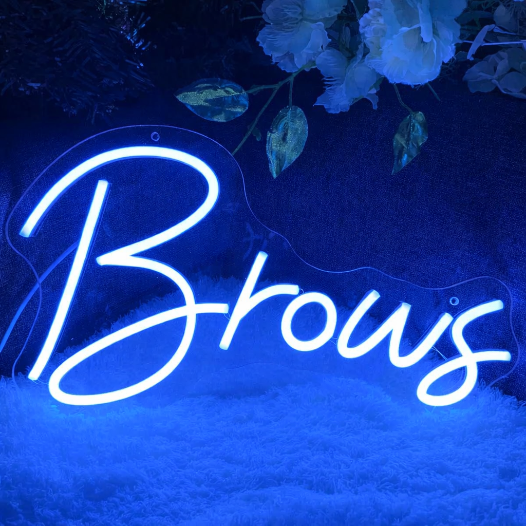 Brows LED Neon Sign Script Beauty Light for Eyebrow Studio Lash Salon Decor