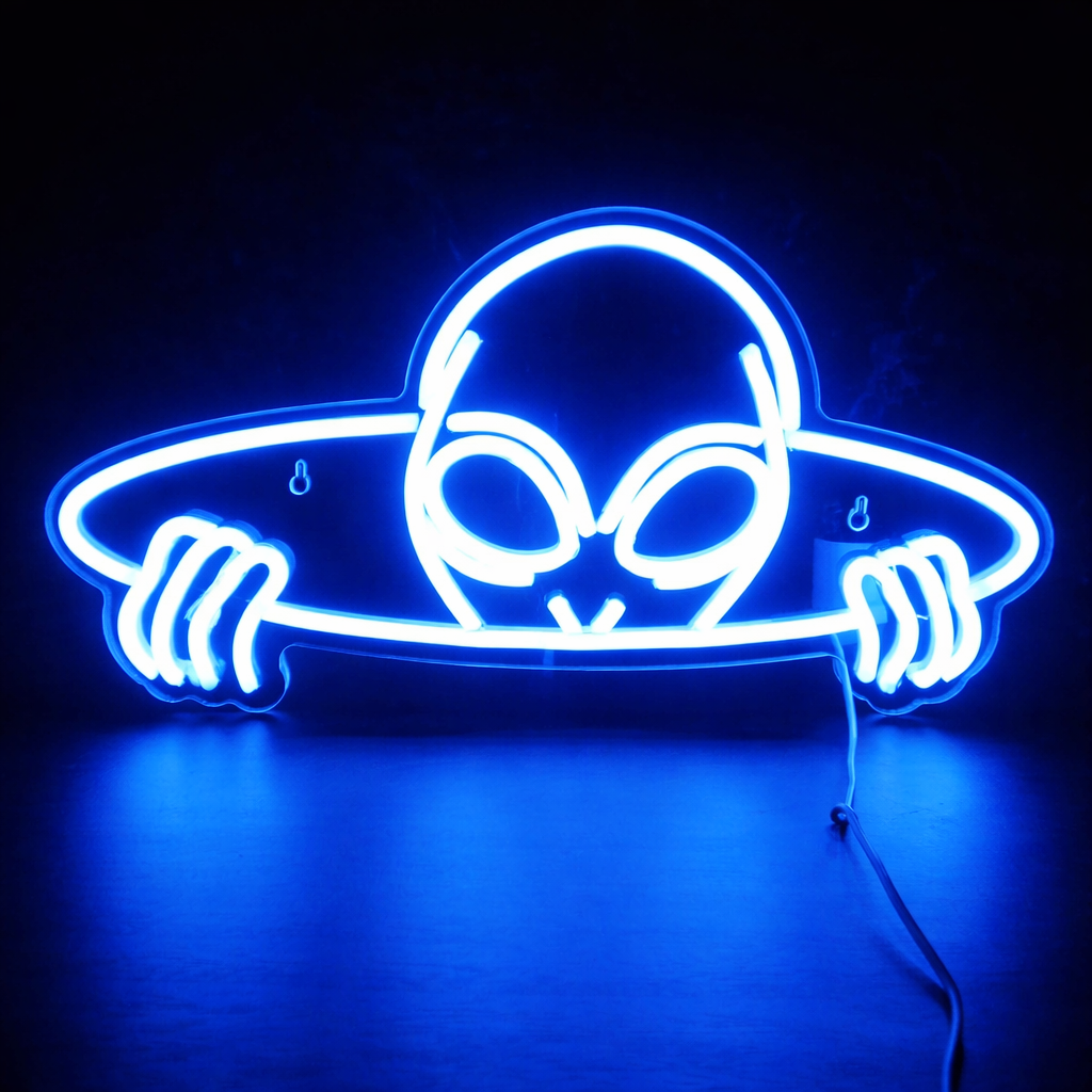 Alien UFO LED Neon Sign for Gaming Room Wall Decor