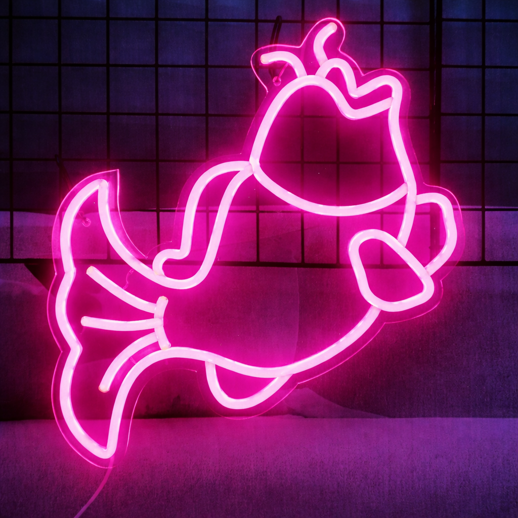 Cute Mermaid LED Neon Sign for Kids Room Ocean Theme Wall Decor