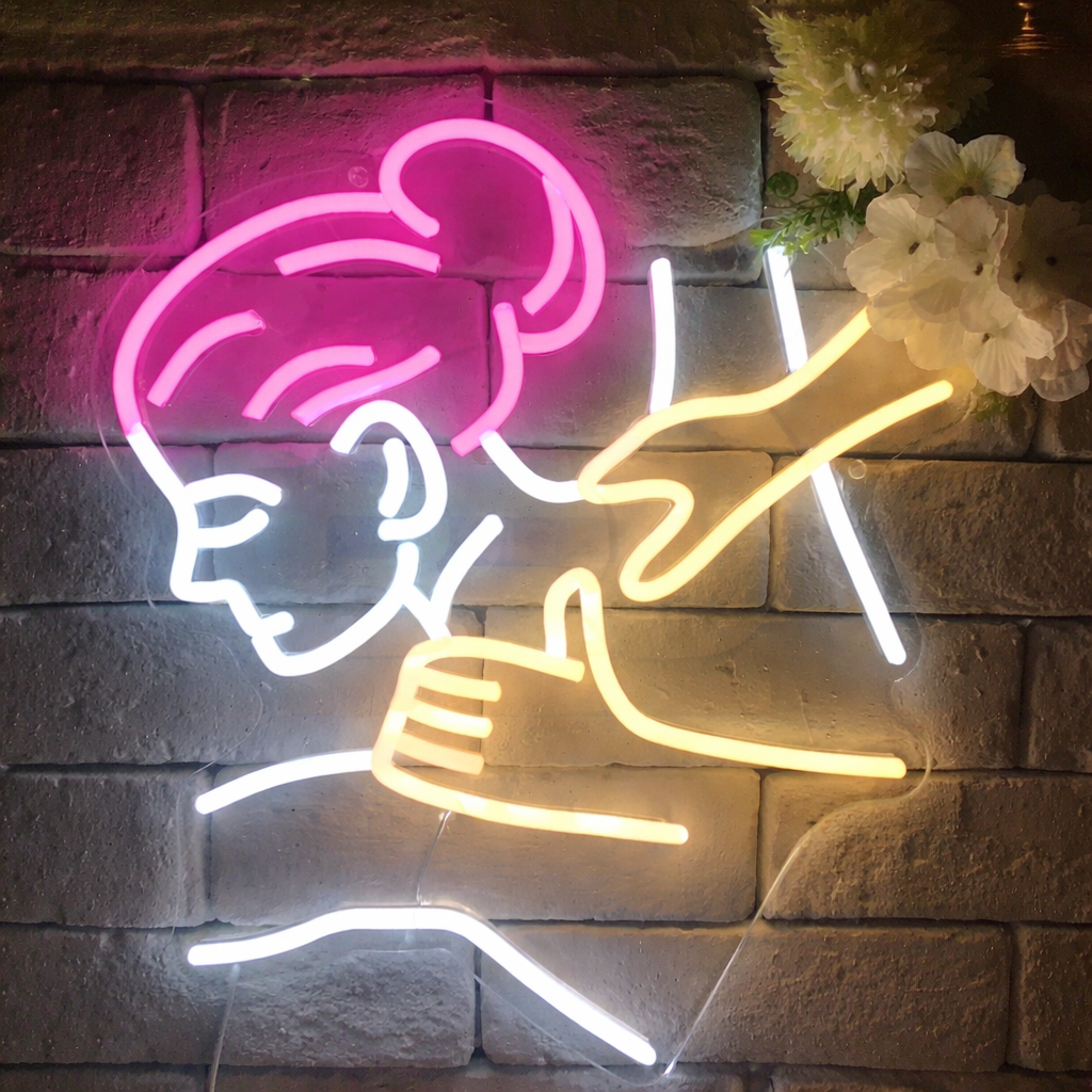 Minimalist Warm White Curve LED Neon Sign for Modern Home Wall Decor