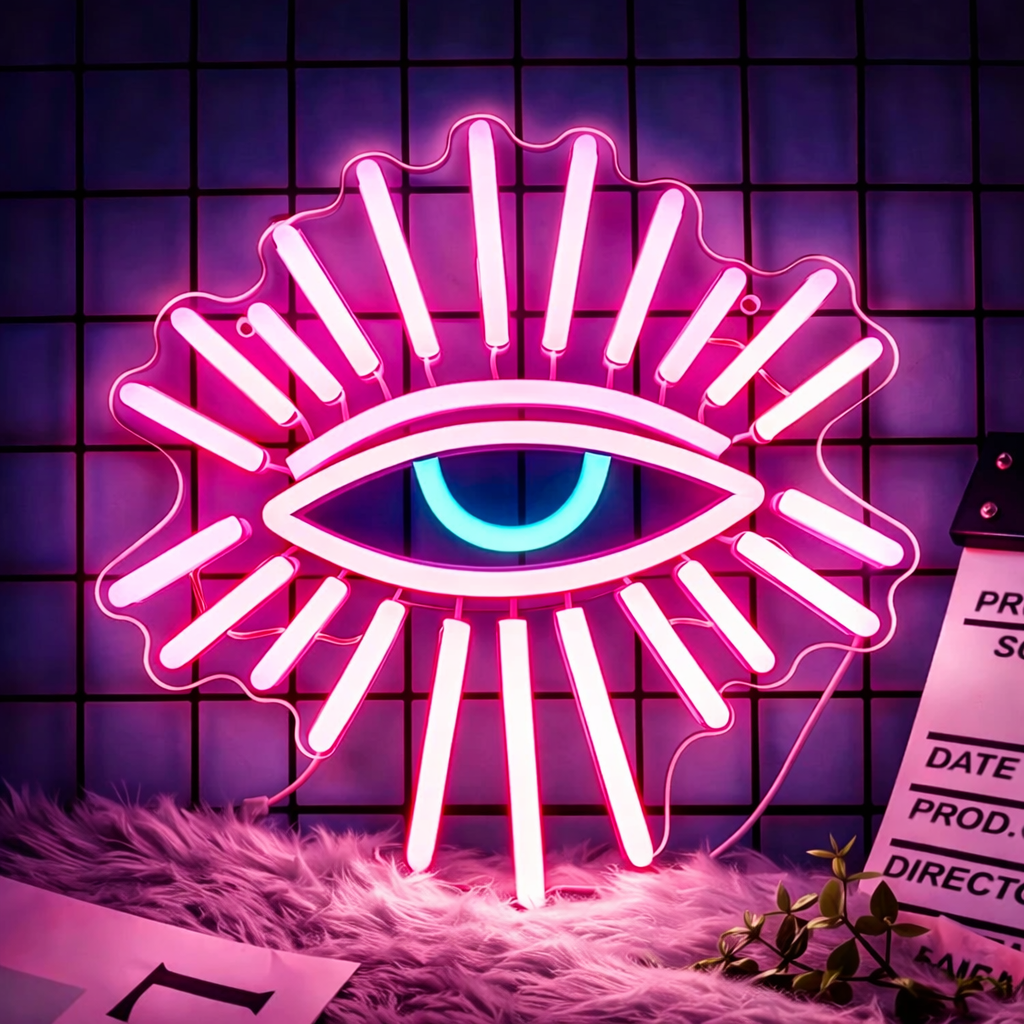 Mystic Eye LED Neon Sign for Aesthetic Room Decor