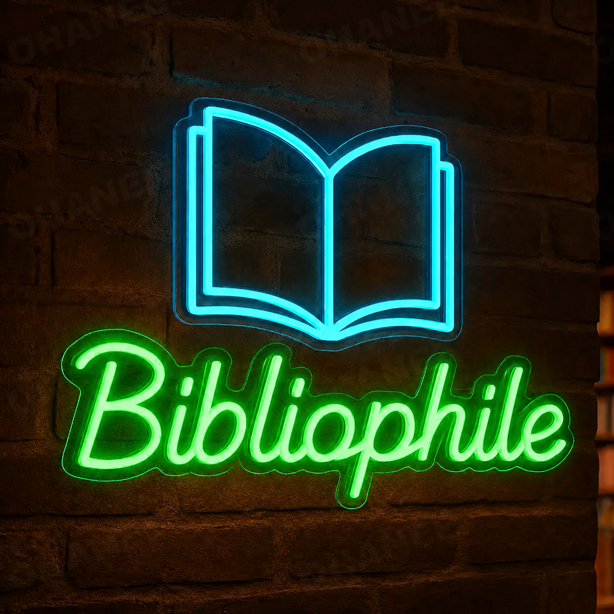 Bibliophile LED Neon Sign Book Lover Wall Decor Light for Library Bedroom Reading Room