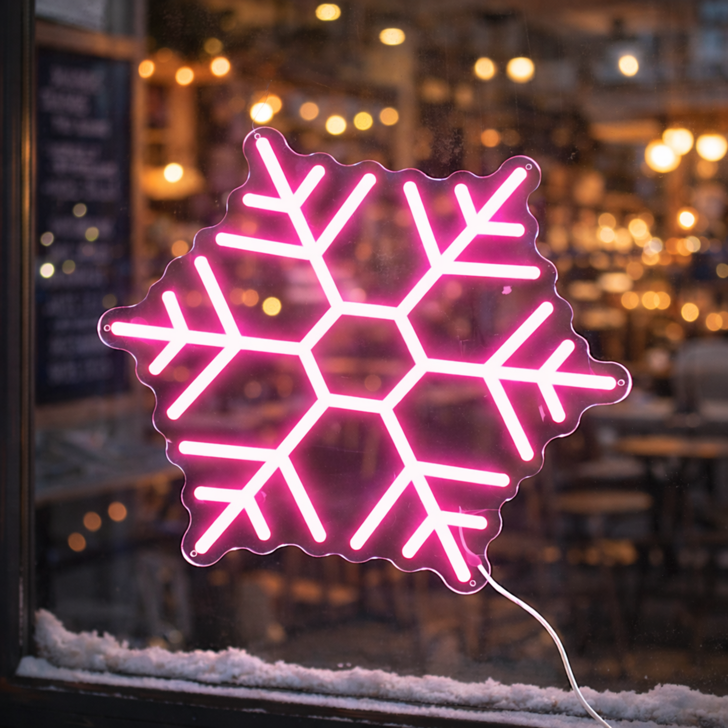 Snowflake LED Neon Sign Winter Christmas Wall Light for Home Party and Holiday Decor