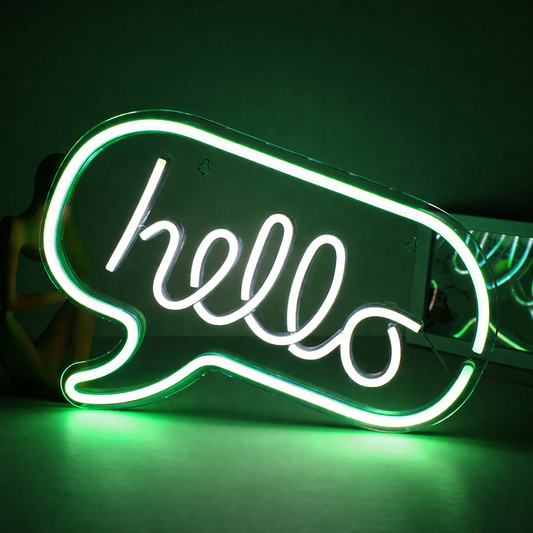 Hello Neon Sign for Bedroom Wall Decor LED Light