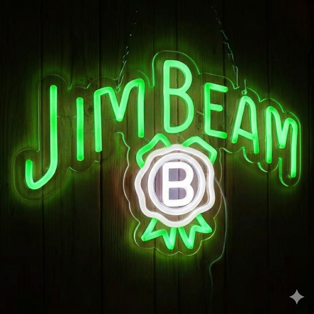 Jim Beam Style Whiskey Bar LED Neon Sign for Home Bar Decor
