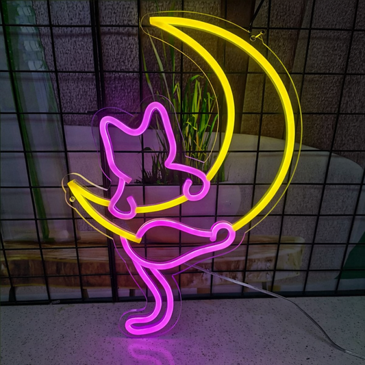 Abstract Wave LED Neon Mirror Sign for Modern Room, Bedroom & Aesthetic Decor