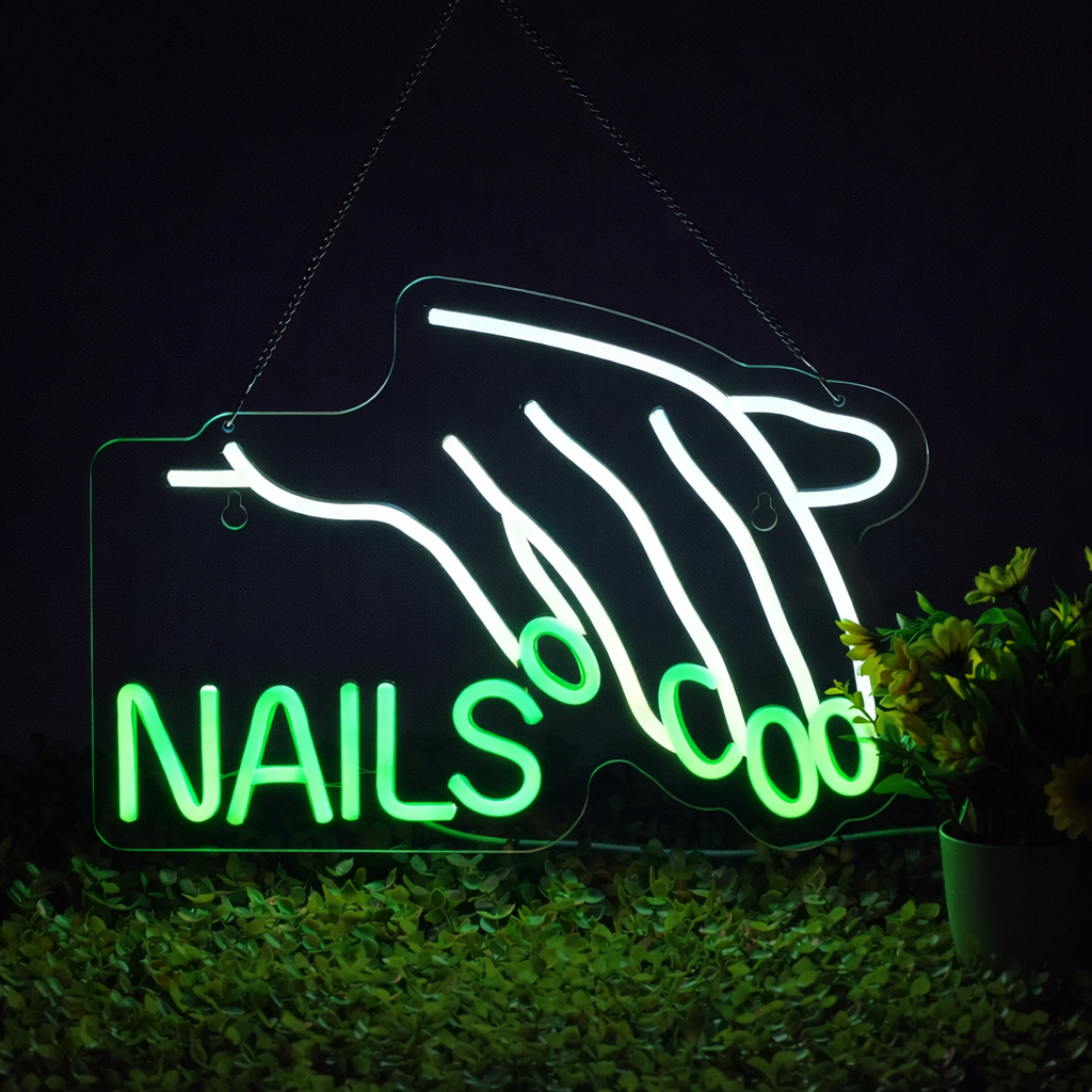Nails LED Neon Sign Pink Wall Light for Nail Salon and Beauty Studio Decor
