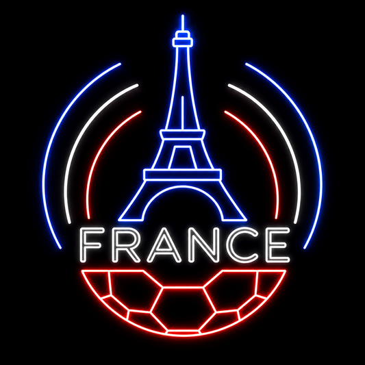 France Eiffel Tower Soccer LED Neon Sign French Football Neon Light Wall Decor for Sports Bar Game Room